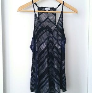 Paraphrase chevron stripe drapey tank top EUC